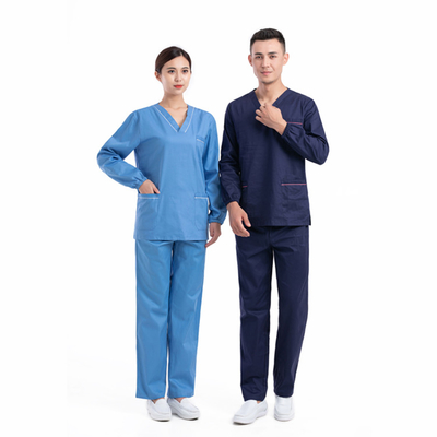 Голубые медицинские Scrub рукав XS-3XL костюма длинный промышленный, центр здравоохранения