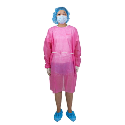 Розовый уровень 1 PPE AAMI мантий 30gsm PP не сплетенный устранимый медицинский 2 3 4